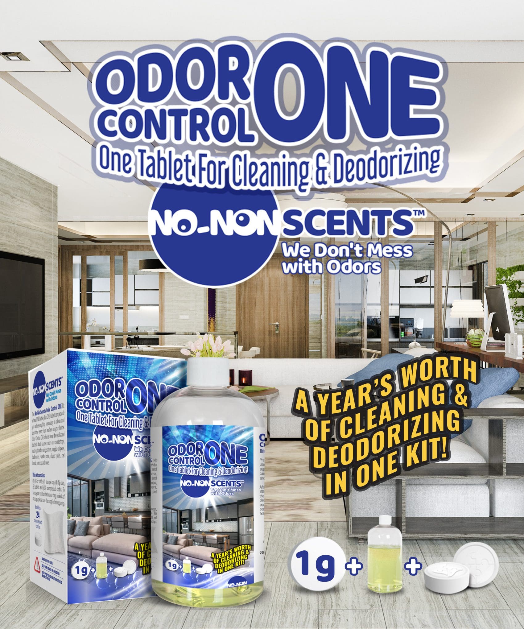 No-NonScents Odor Control ONE ClO2 Cleaning & Deodorizing Tablets