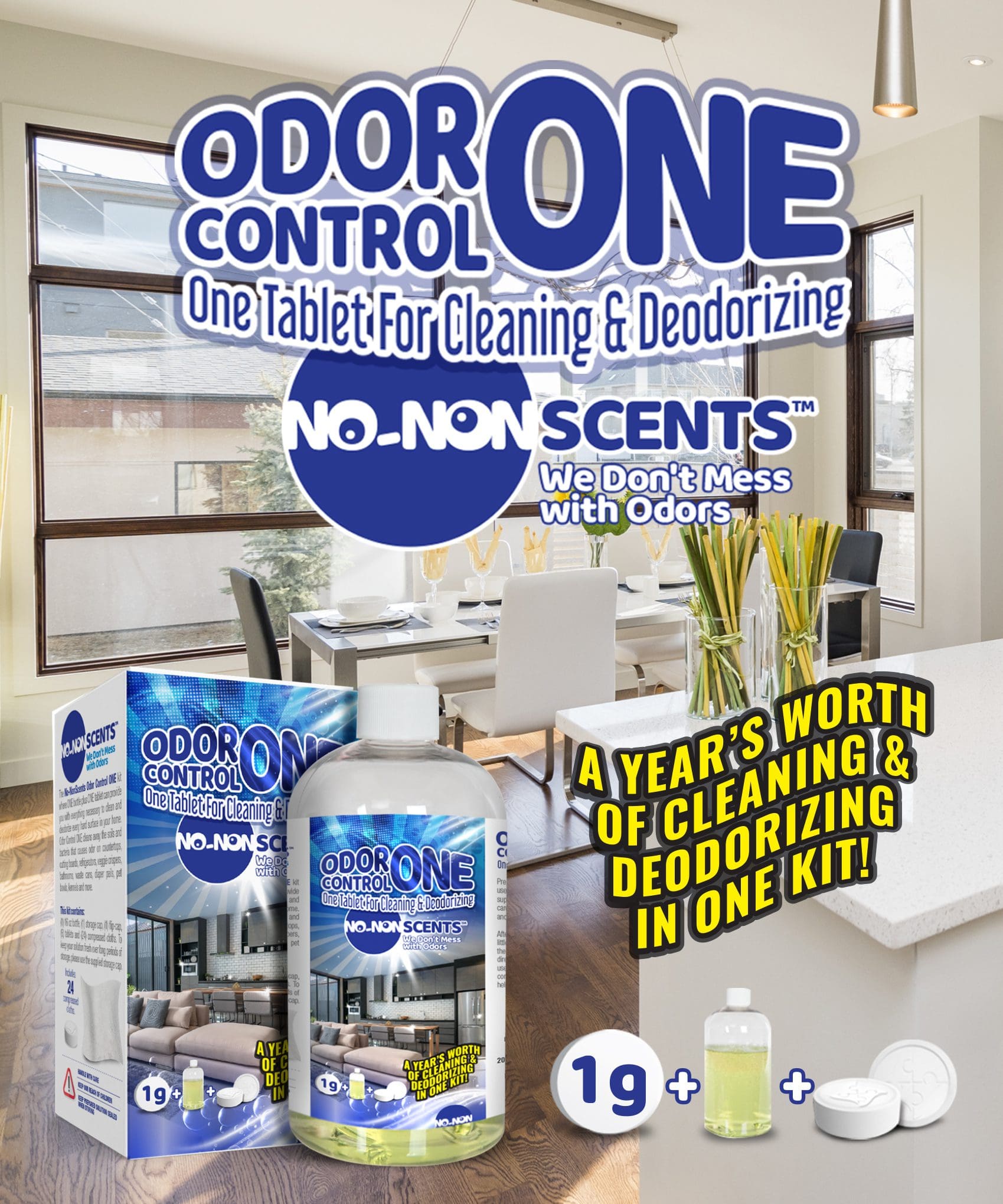 No-NonScents Odor Control ONE ClO2 Cleaning & Deodorizing Tablets